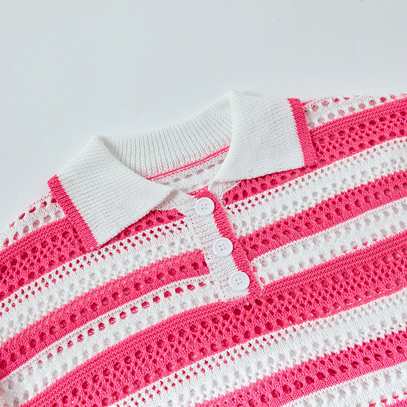 Nyc 1990 Shirt Vintage Colored Striped Knitted Sweater Casual Shirt Top