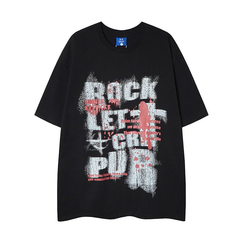 Nyc 1990 Shirt Retro Hip Hop Alphabet Short Sleeve T-Shirt