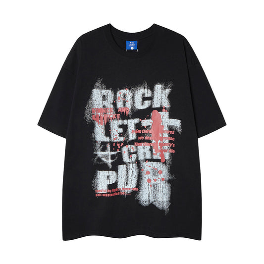 Nyc 1990 Shirt Retro Hip Hop Alphabet Short Sleeve T-Shirt
