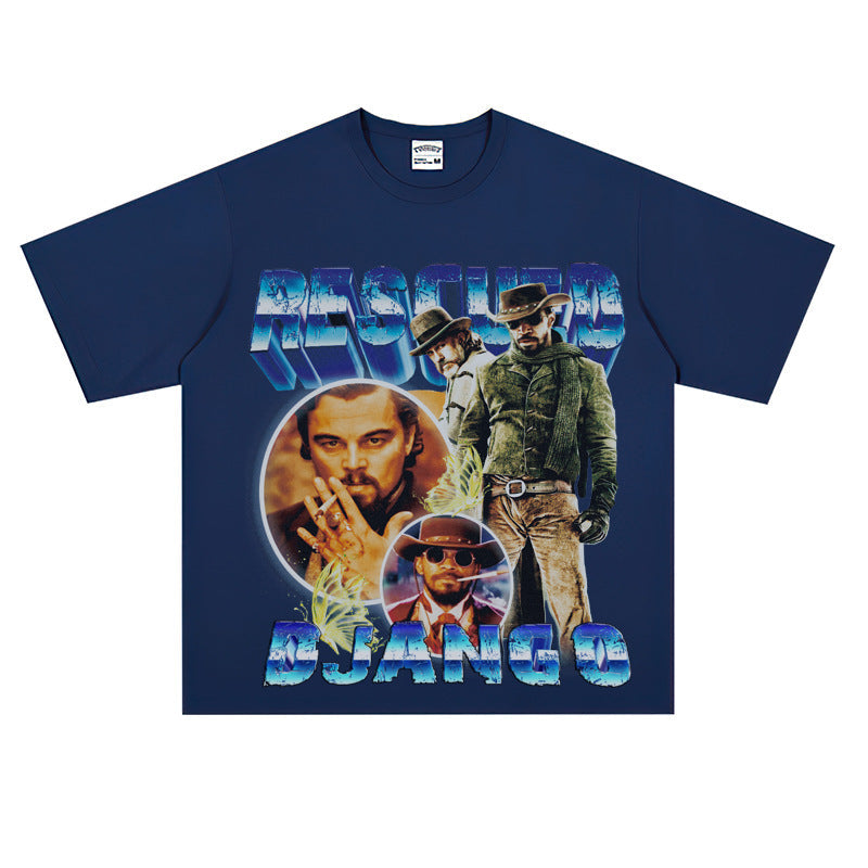 Film Star T Shirt Rescued Ginger Loose Retro Street American T-shirt Men and Women