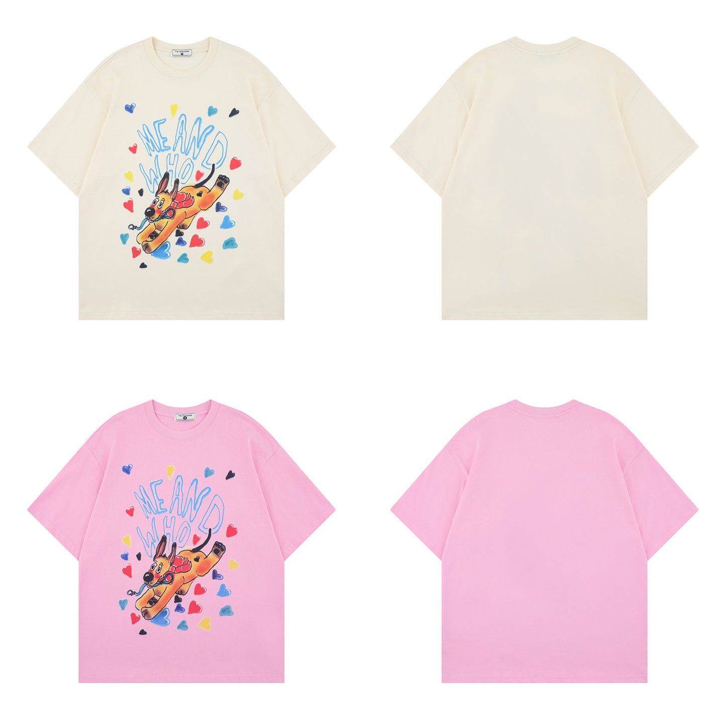 Vintage tarz t shirt summer dog short sleeve t-shirt loose top
