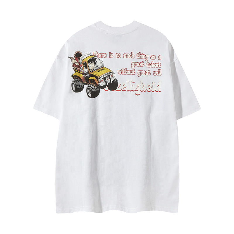 Nyc T Shirt Vintage Dragon Ball Printed Short Sleeve T-Shirt Summer Loose Casual Top