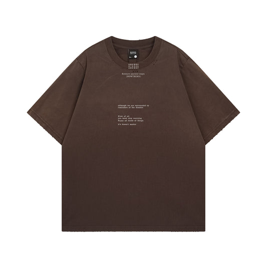 Nyc T Shirt Vintage Short Sleeve T-Shirt Hip Hop Loose T-Shirt