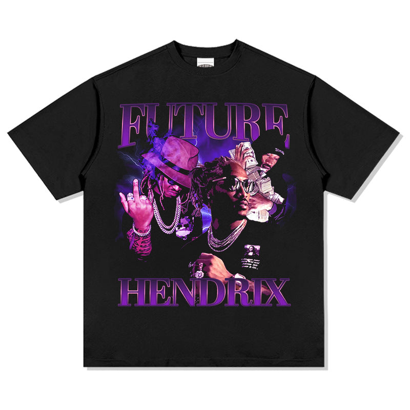 New york hip hop shop vintage hip hop future kid print short sleeve t-shirt
