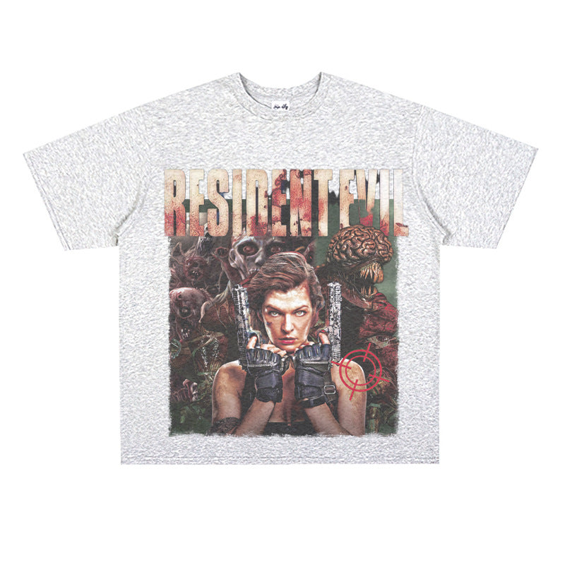 Film Star T Shirt Personalized Cotton Short Sleeve Loose Retro Design T-shirt for Men and Women