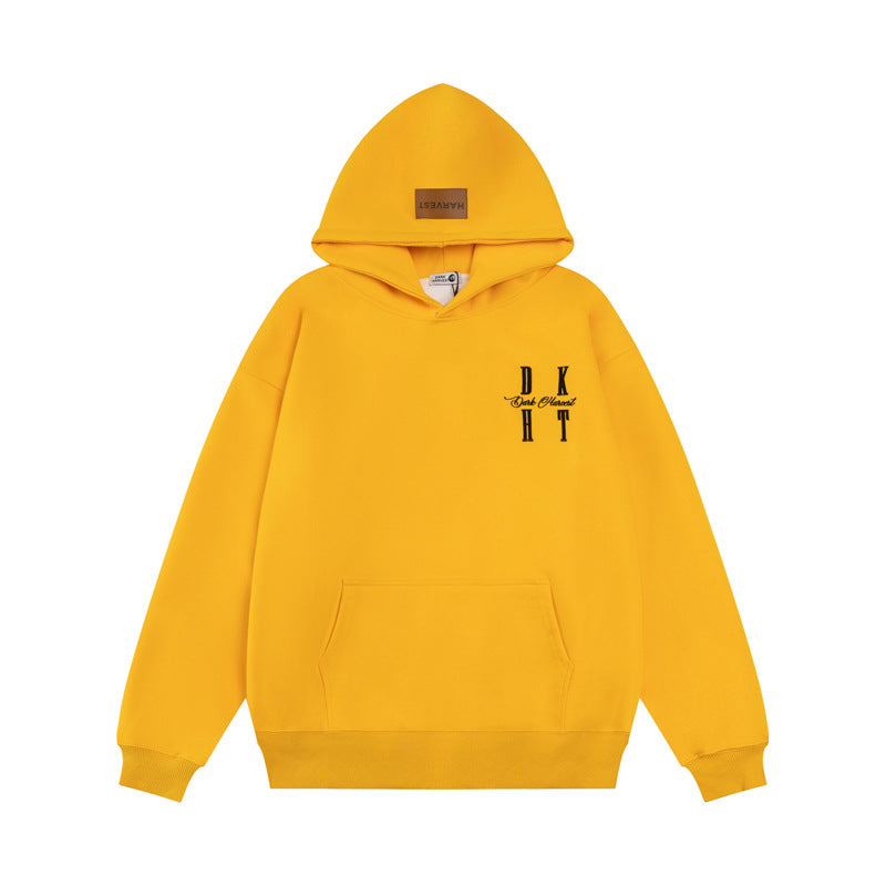 Streetwear Hoodie Letter Embroidered Hooded Sweater Fall Loose Hoodie