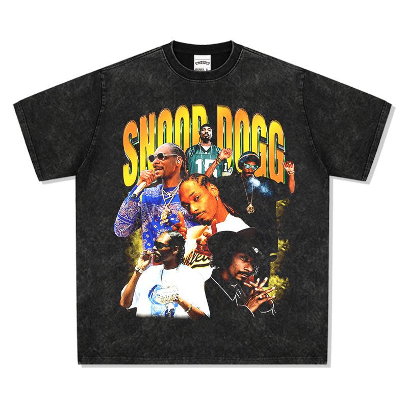 New york hip hop shop vintage hip hop snoop doggie print short sleeve t-shirt