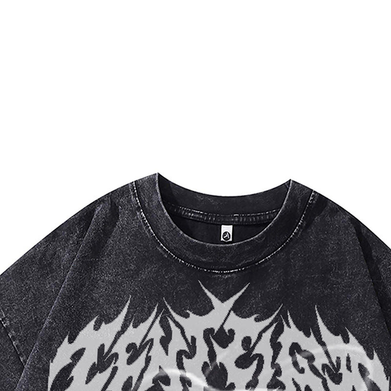 Ropa Vintage Hombre Black Panther Print Short Sleeve T-Shirt