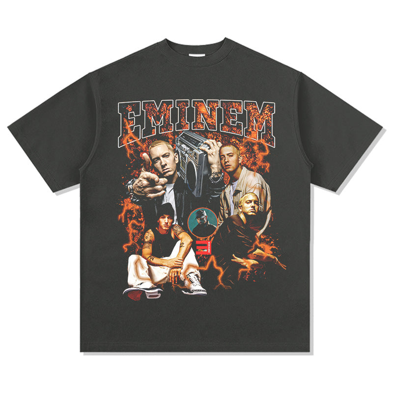 New york hip hop shop vintage hip hop Eminem print short sleeve t-shirt