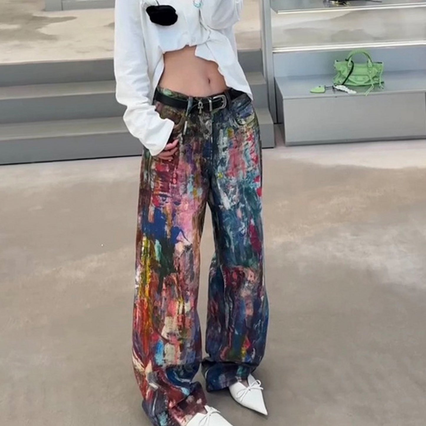 Rock Revival Jeans Rainbow Oil Painter Jeans Men's Straight Pants
