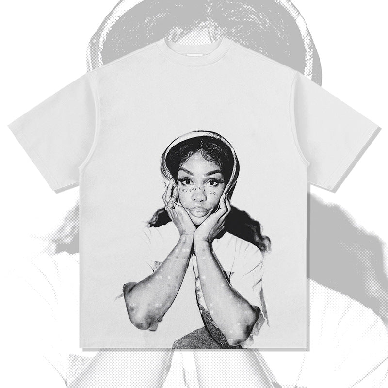 New york hip hop shop vintage hip hop sza print short sleeve t-shirt