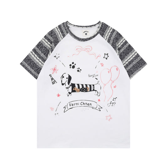 US drip outfits Summer Vintage Casual Loose Short Sleeve T-Shirts