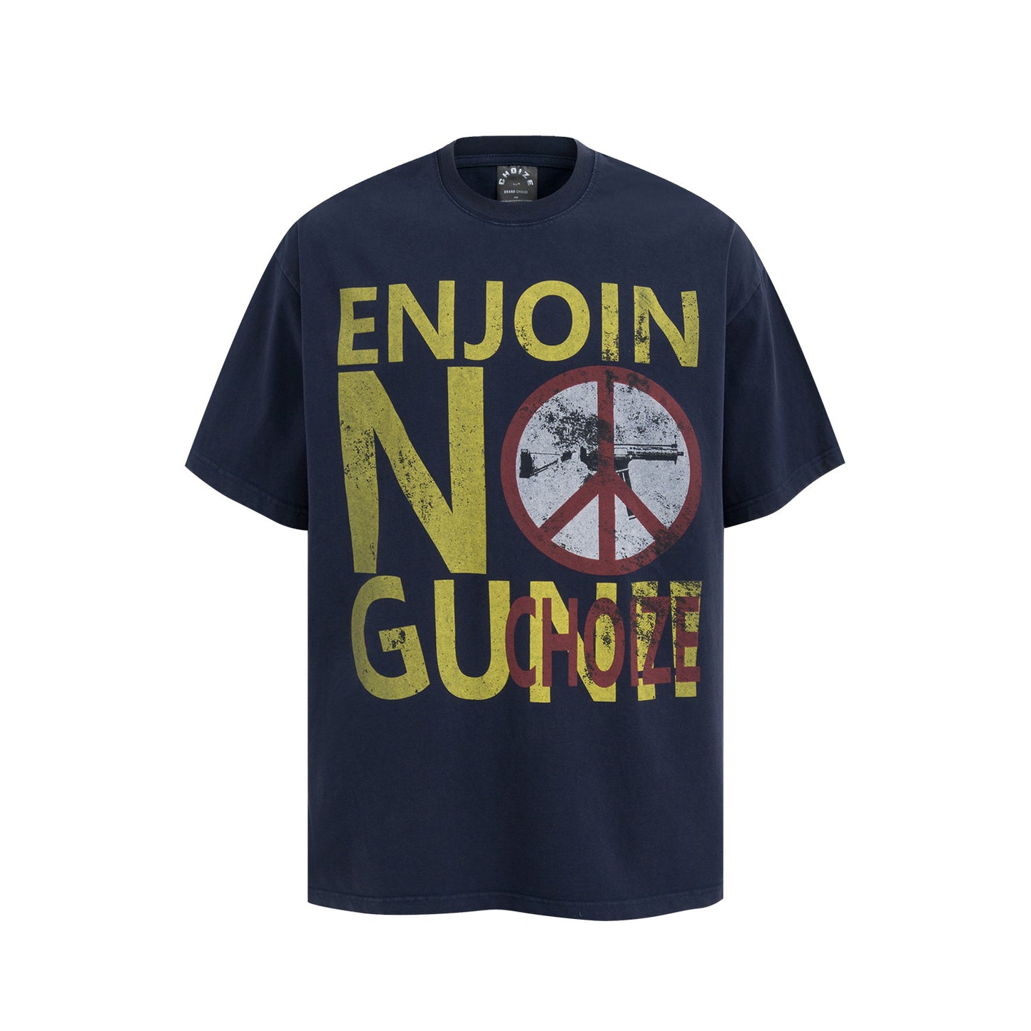 Retro Style Shirt For Men Summer Vintage Wash Old T-Shirt Short Sleeve