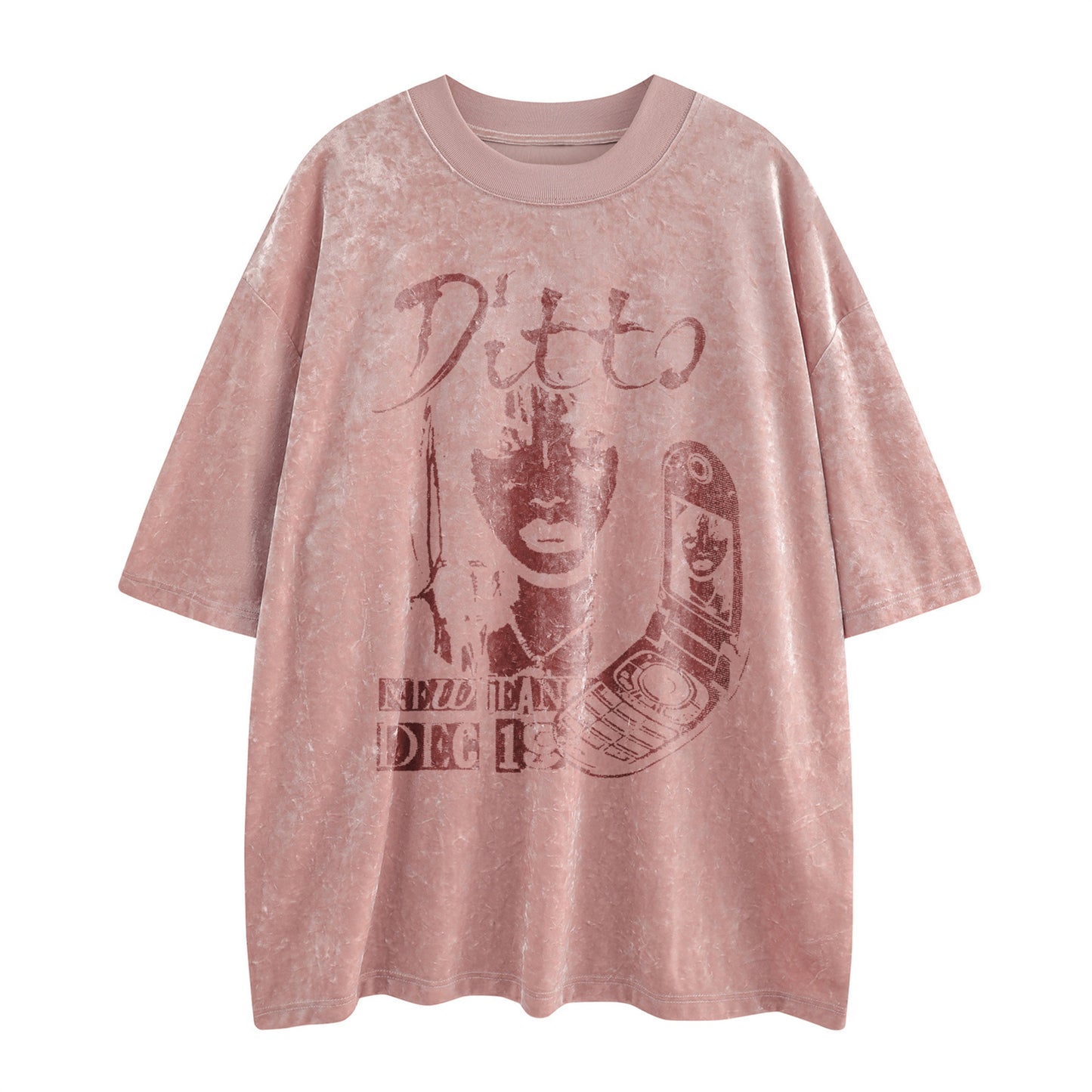 Distorted vintage short-sleeved t-shirt summer loose casual top