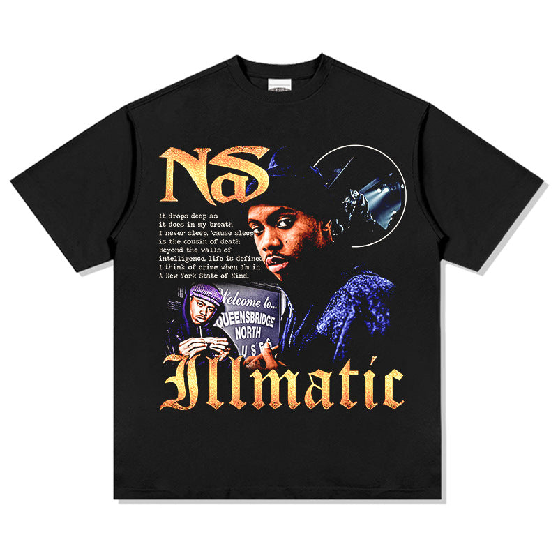Cool t rapper hip hop rap, nasas print long sleeve short sleeve vintage