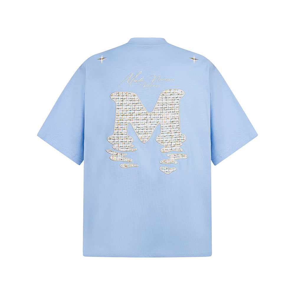 Hip Hop Clothes New York Crew Neck T-Shirt Embroidery Loose Casual