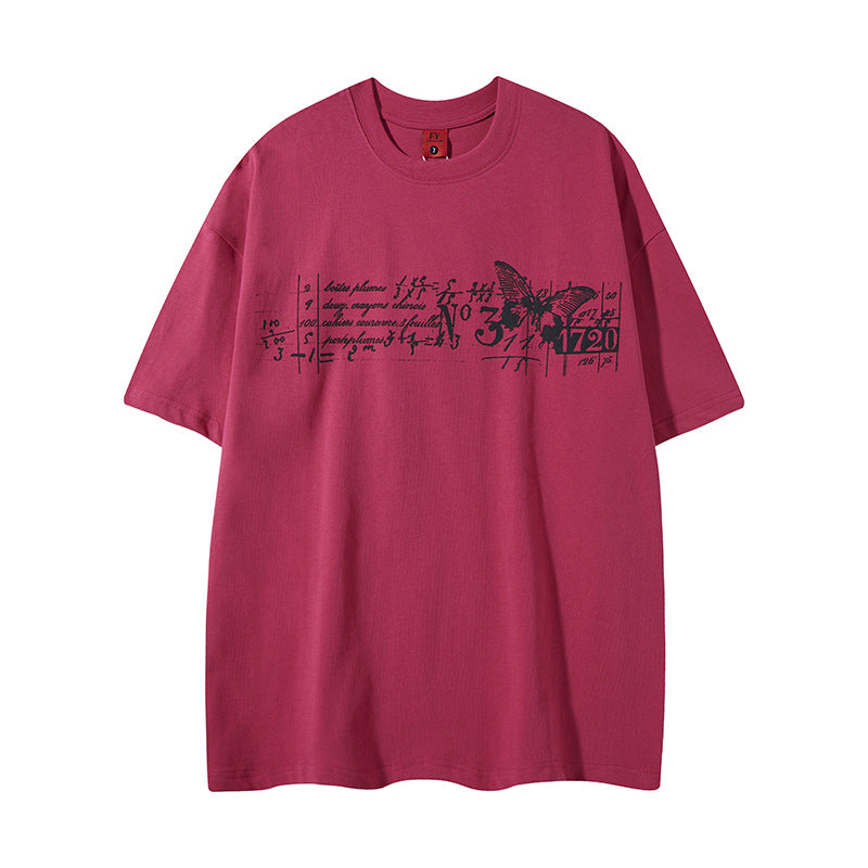 New York Hip Hop Style Alphabet Print Short Sleeve T-Shirt Loose