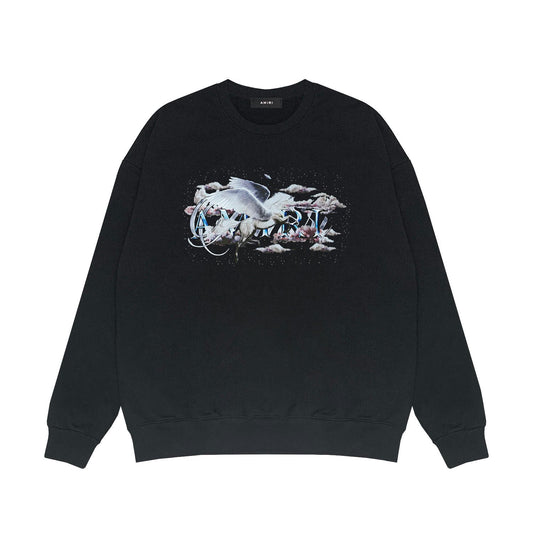 Amiri Long Sleeved Shirt Fashion Brand Crew Sweatshirts round Neck Sweater