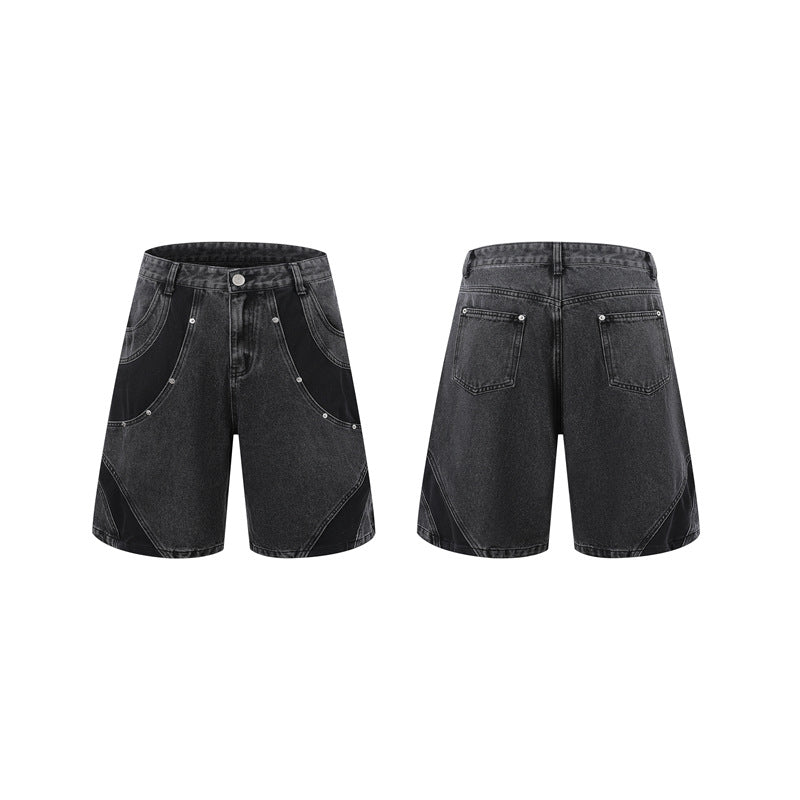 Stone Washed T shirt Retro Washed Short Sleeve Jeans Loose Casual