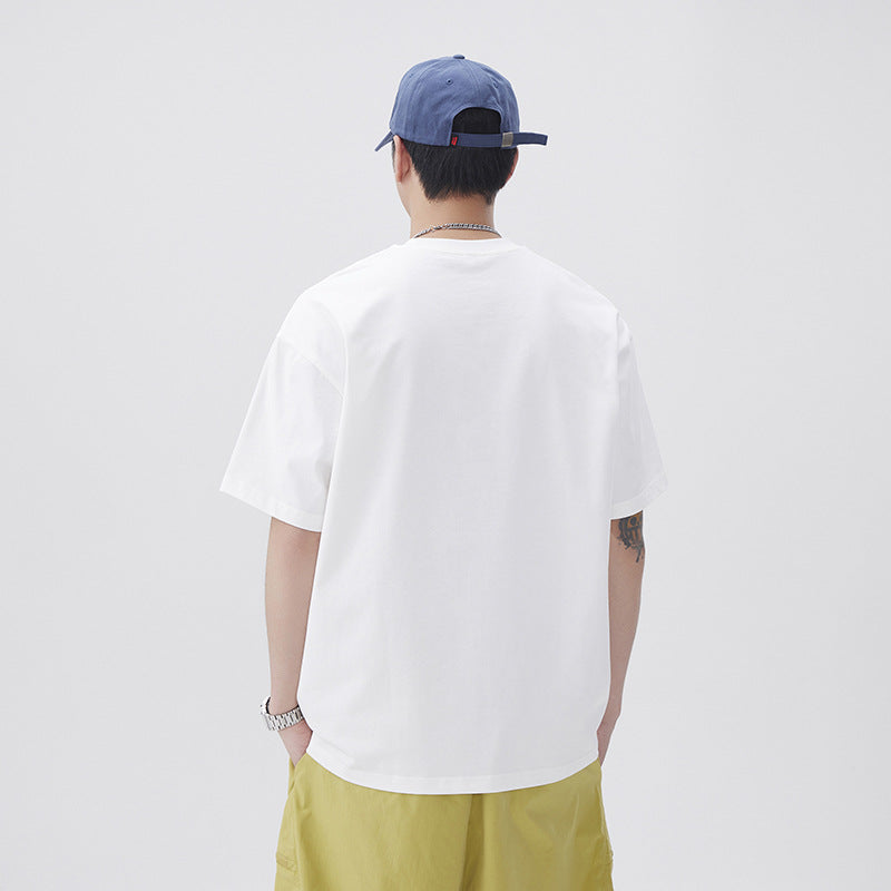 Men T-shirts Summer Loose Half-Sleeve Bottom Shirt