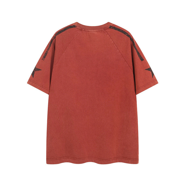 Casual Street Wear Vintage Old Short Sleeve Top T-Shirt
