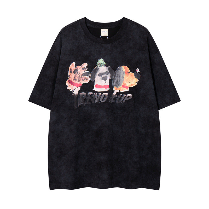US drip outfits Summer Vintage Casual Loose Short Sleeve T-Shirts
