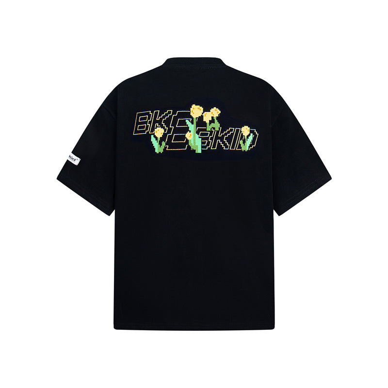 Casual Street Wear Rose Tulip Short Sleeve T-Shirt