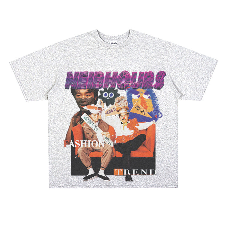 Film Star T Shirt Movie Zhou Xingchi Andy Lau Short Sleeve American Retro Loose T-shirt
