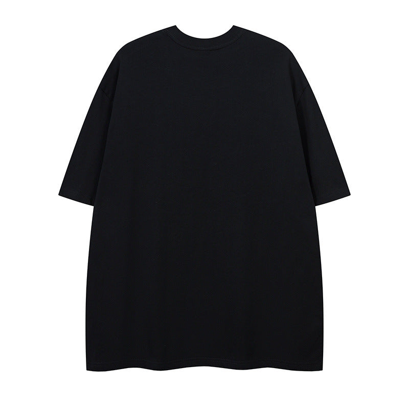 US drip outfits Summer Vintage Blur Portrait Casual Loose Short Sleeve T-Shirts