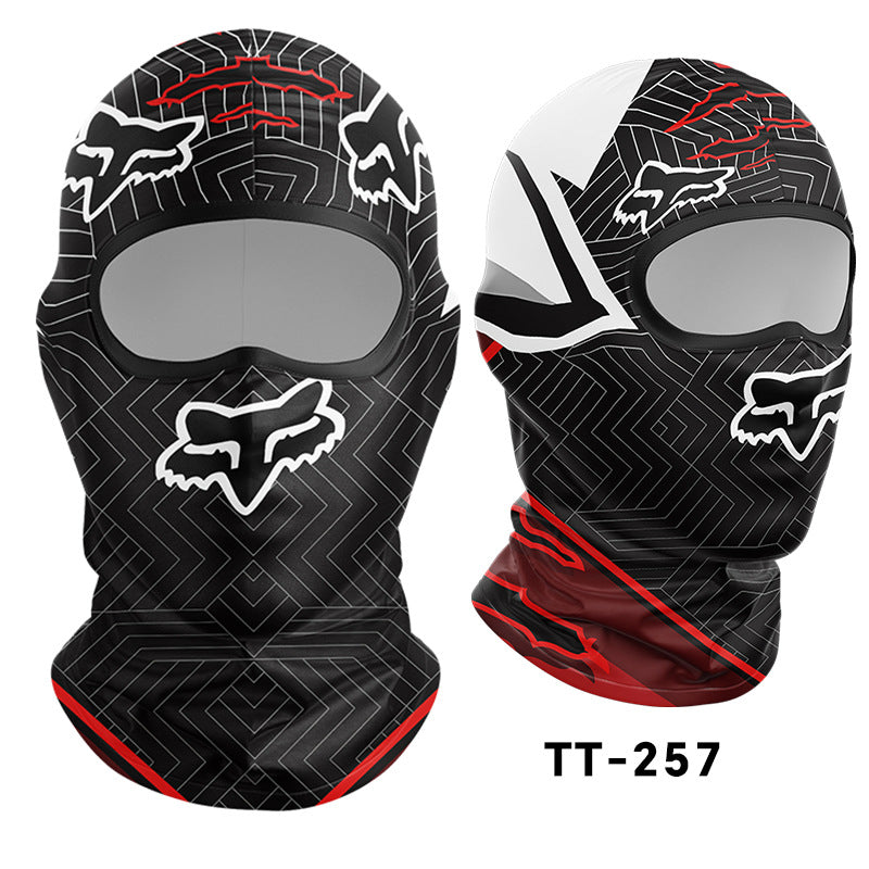 Cycling Windproof Hood Bionic Camouflage Printed Ice Silk Sunscreen Mask