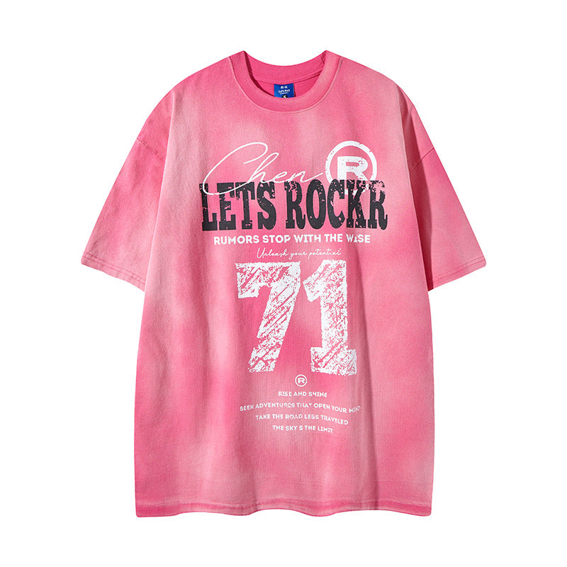 Nyc 1990 Shirt Summer Short Sleeve Vintage Old Letter Graffiti Print T-Shirt