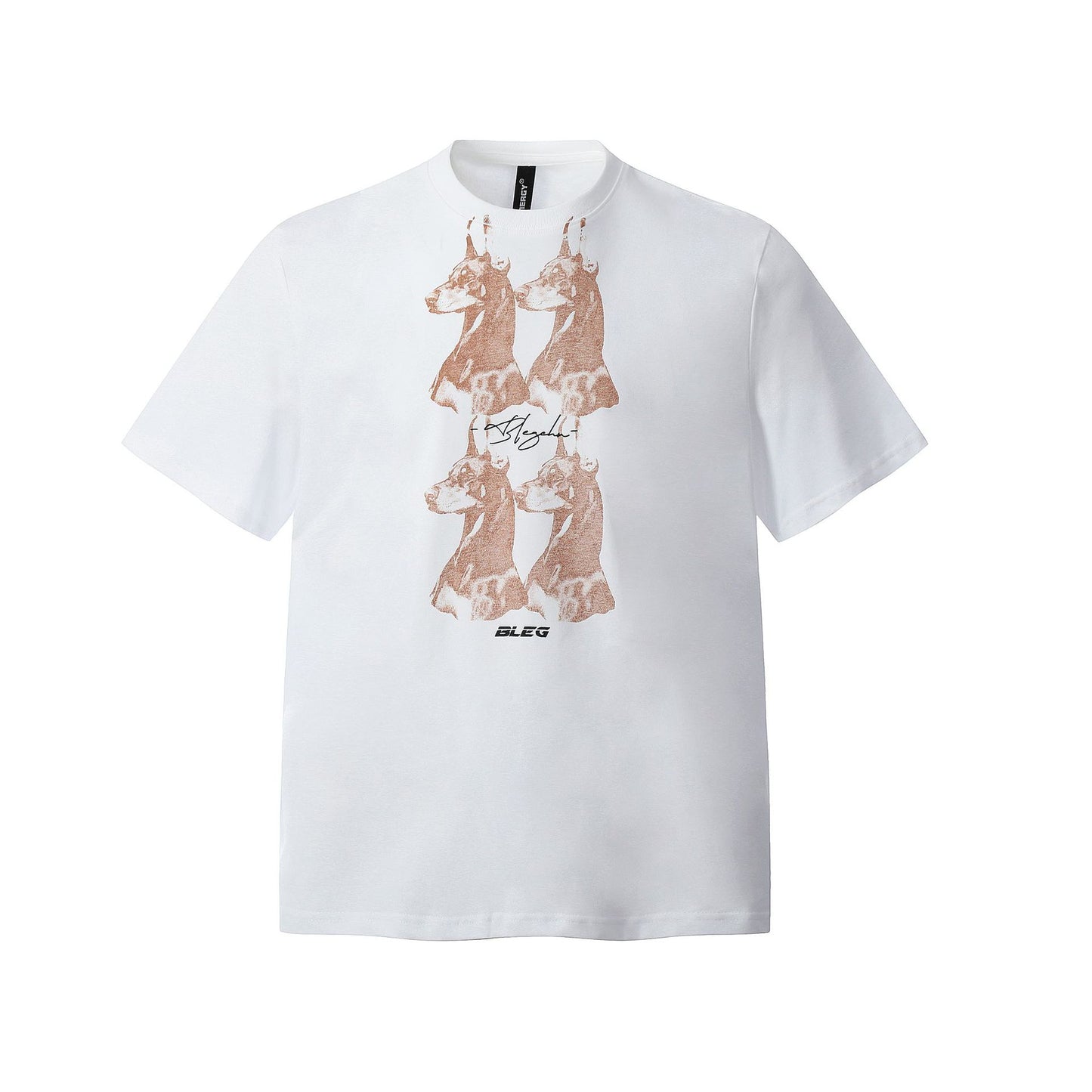 Retro Style Shirt For Men Summer Vintage Doberman Print Short Sleeve T-Shirt
