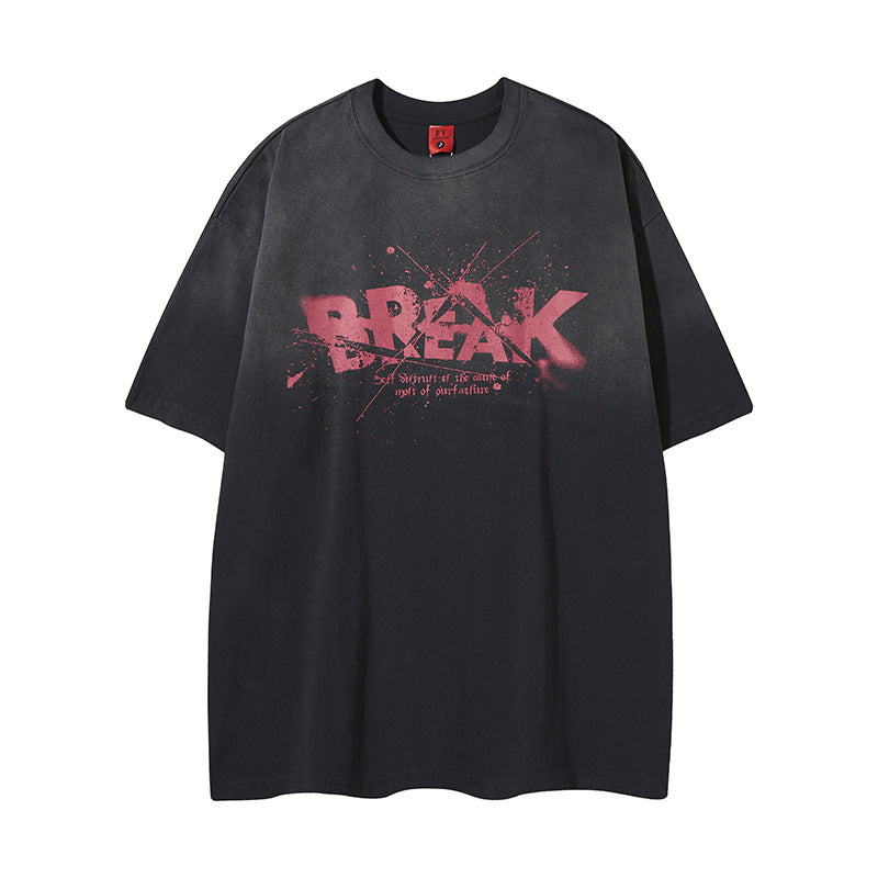 New York Hip Hop Style Summer Crew Neck Print Short Sleeve T-Shirt Loose Casual Top