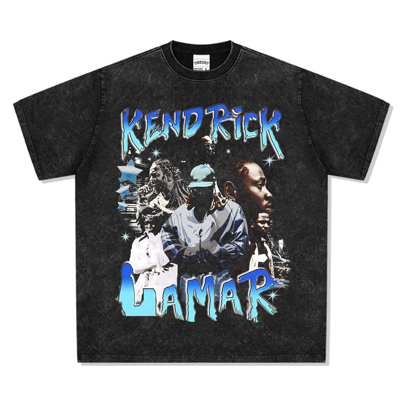 Marcas streetwear usa kendrick k dot print short sleeve t-shirt