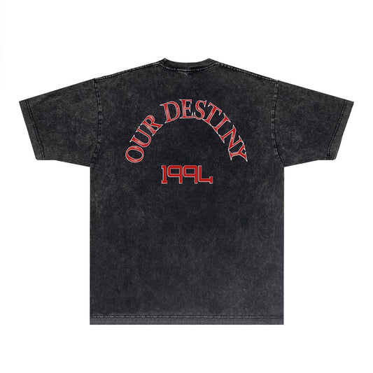 Amiri T Shirts Washed and Worn Retro Short Sleeve T-shirt