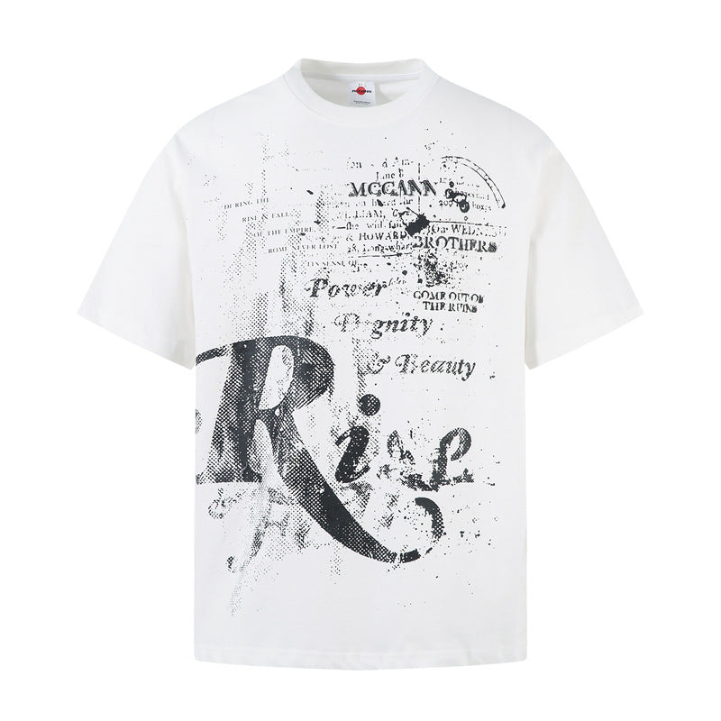 Casual Street Wear Short Sleeve T-Shirt Summer Casual Oversize Couple Top