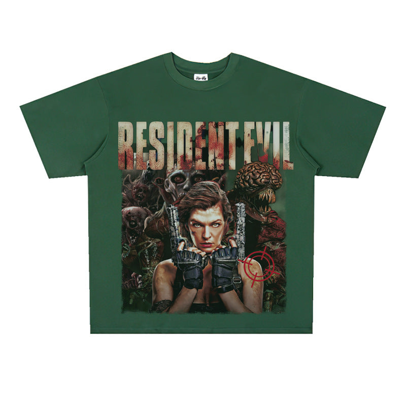 Film Star T Shirt Personalized Cotton Short Sleeve Loose Retro Design T-shirt for Men and Women