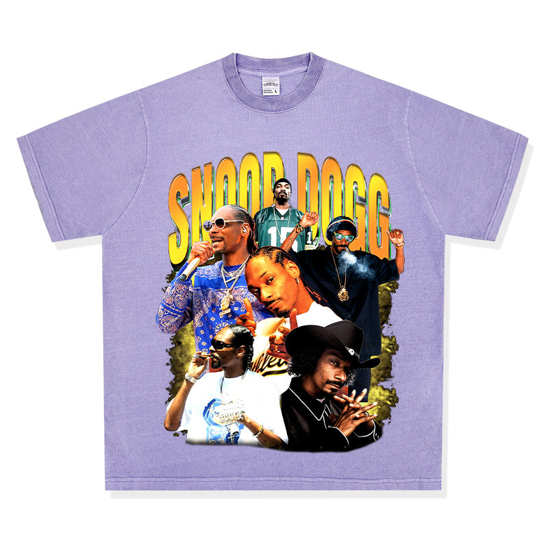 New york hip hop shop vintage hip hop snoop doggie print short sleeve t-shirt