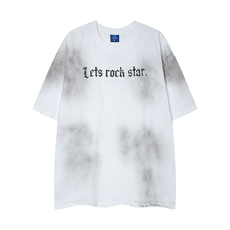 Nyc 1990 Shirt summer t-shirt men loose gradual change color t-shirt