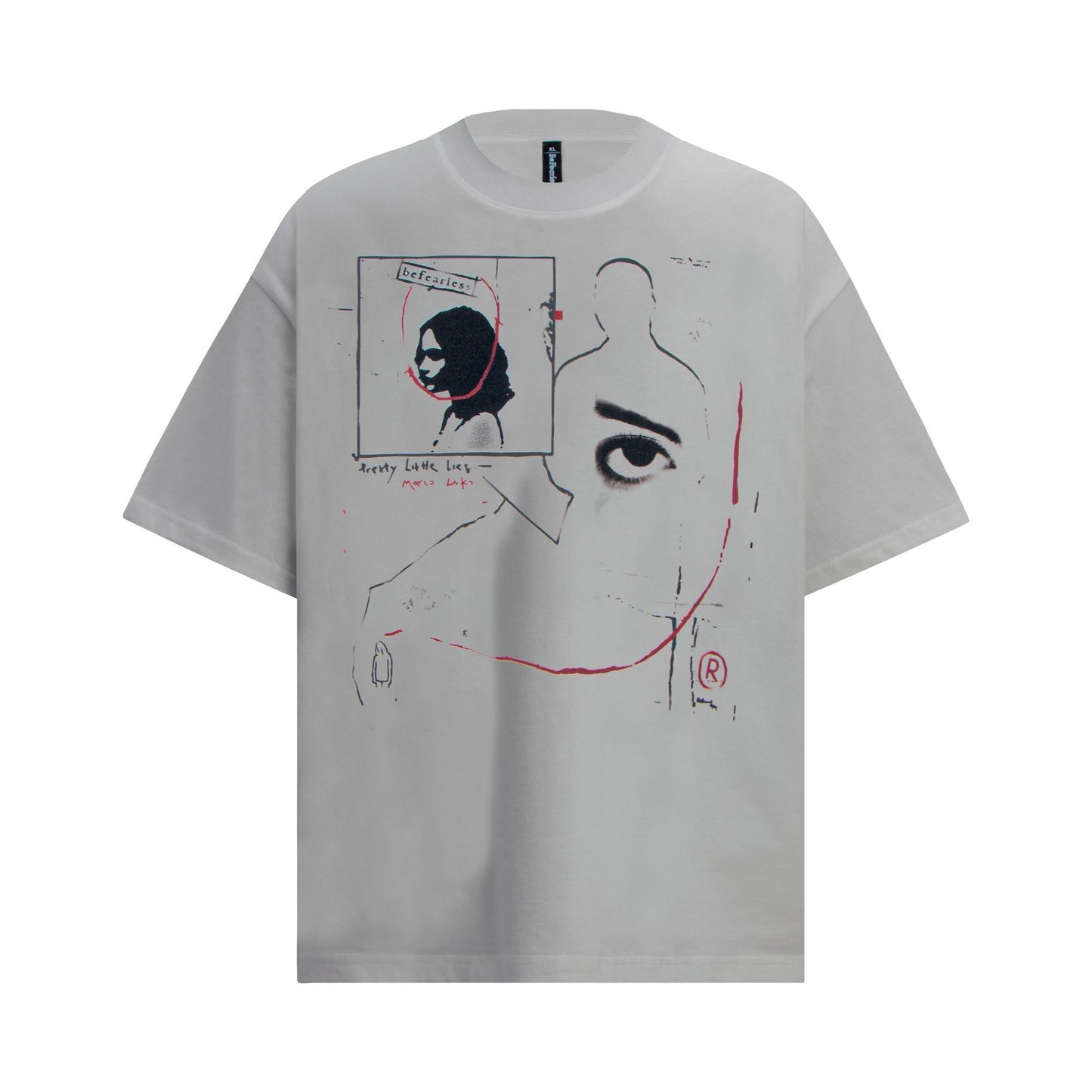 Unisex T-shirts Summer Vintage Hand Painted Alien Men's Loose Short Sleeve T-Shirt