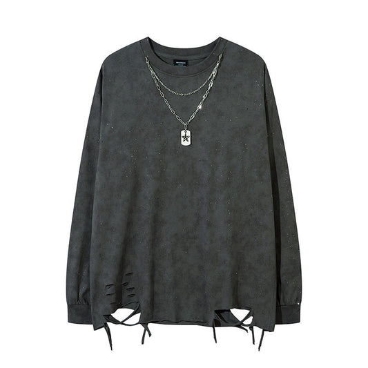 Marcas De Streetwear Gypsy Hot Diamond Loose Long Sleeve T-Shirt