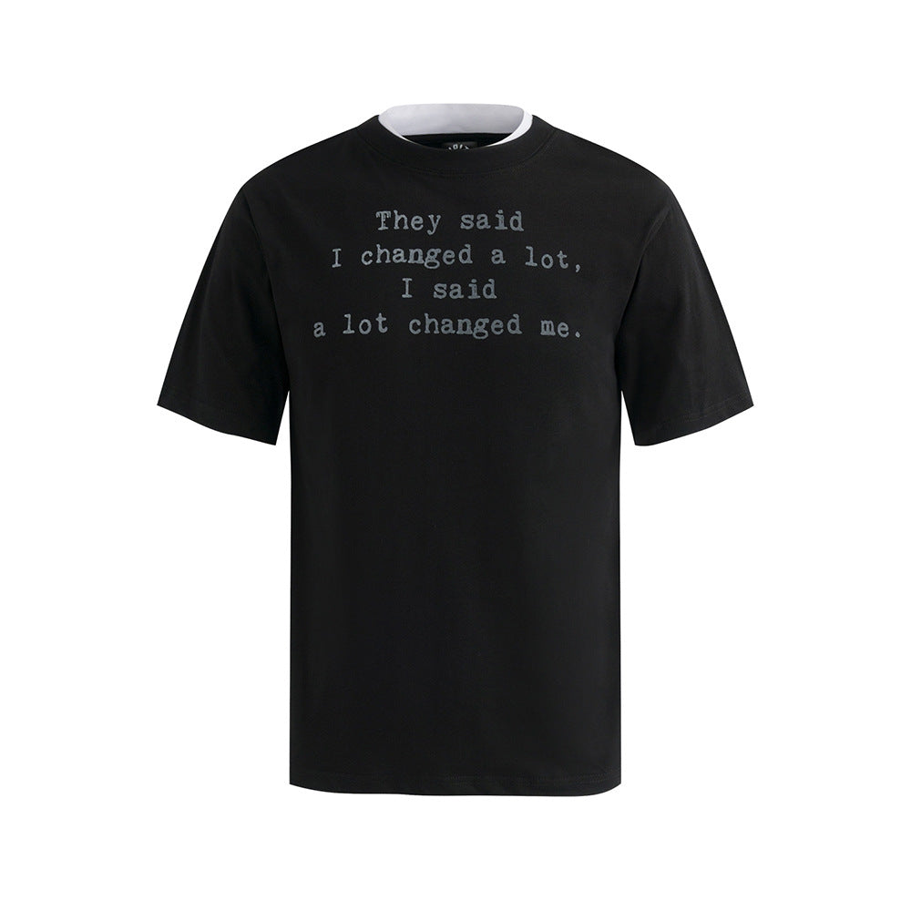 Nostalgia T Shirts Vintage Alphabet Short Sleeve T-Shirt Summer Loose Top