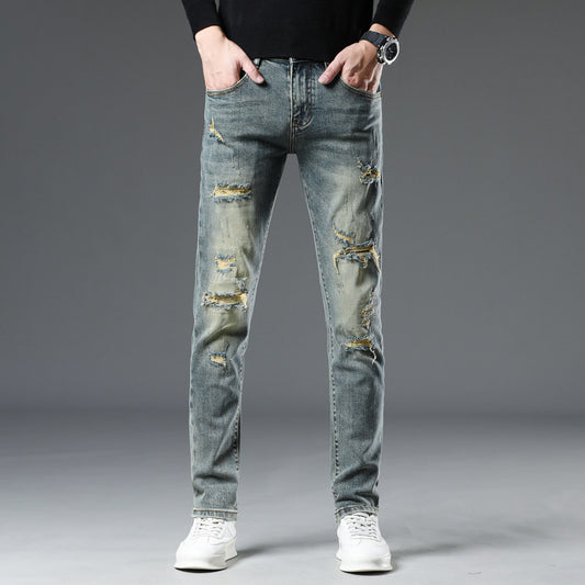 1990 Fashion Jeans Autumn/Winter Ripped Jeans Casual Trousers