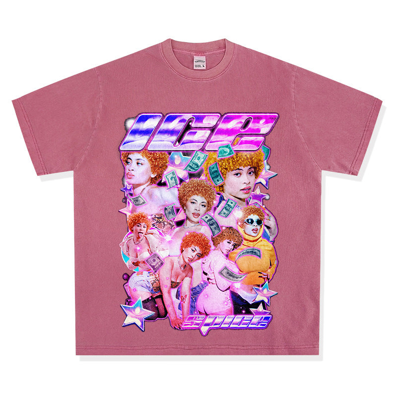 Cool t rapper vintage hip hop Ice Spice Ice Spice Print Short Sleeve T-Shirt