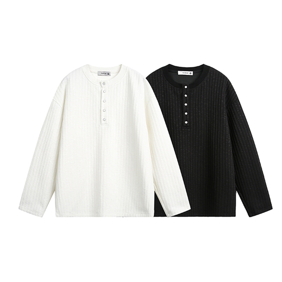 Unisex long-sleeved shirt autumcasual half-open collar
