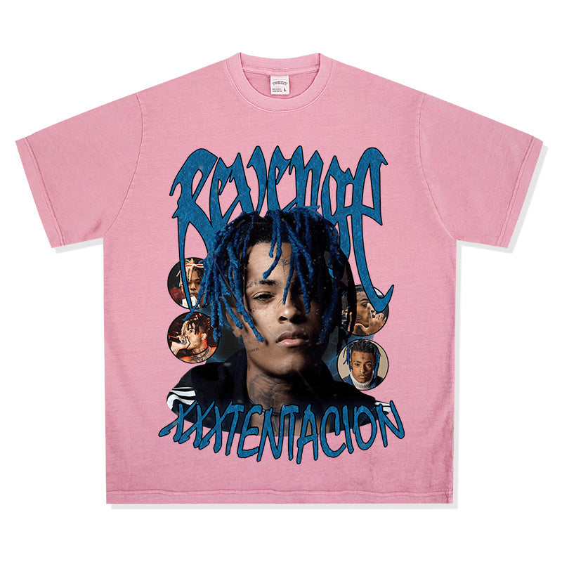New york hip hop shop XXX Tentacion vintage vintage hip hop rap print short sleeve t-shirt