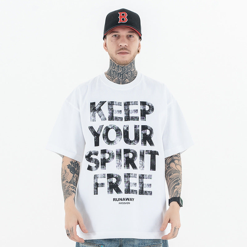 Vintage 90s Hip Hop Clothing Summer Crew Neck Short Sleeve T-Shirt
