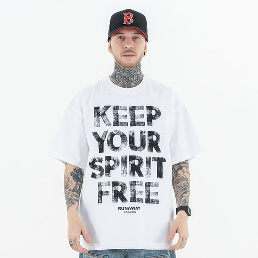 Vintage 90s Hip Hop Clothing Summer Crew Neck Short Sleeve T-Shirt