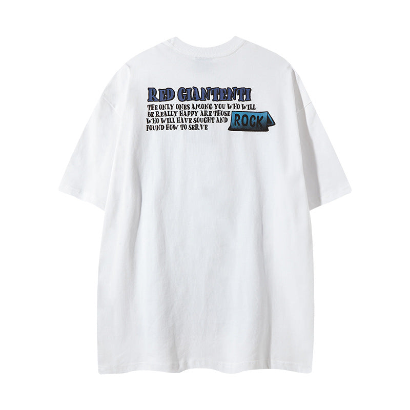 Nyc 1990 Shirt Retro Cartoon Print Loose Short Sleeve T
