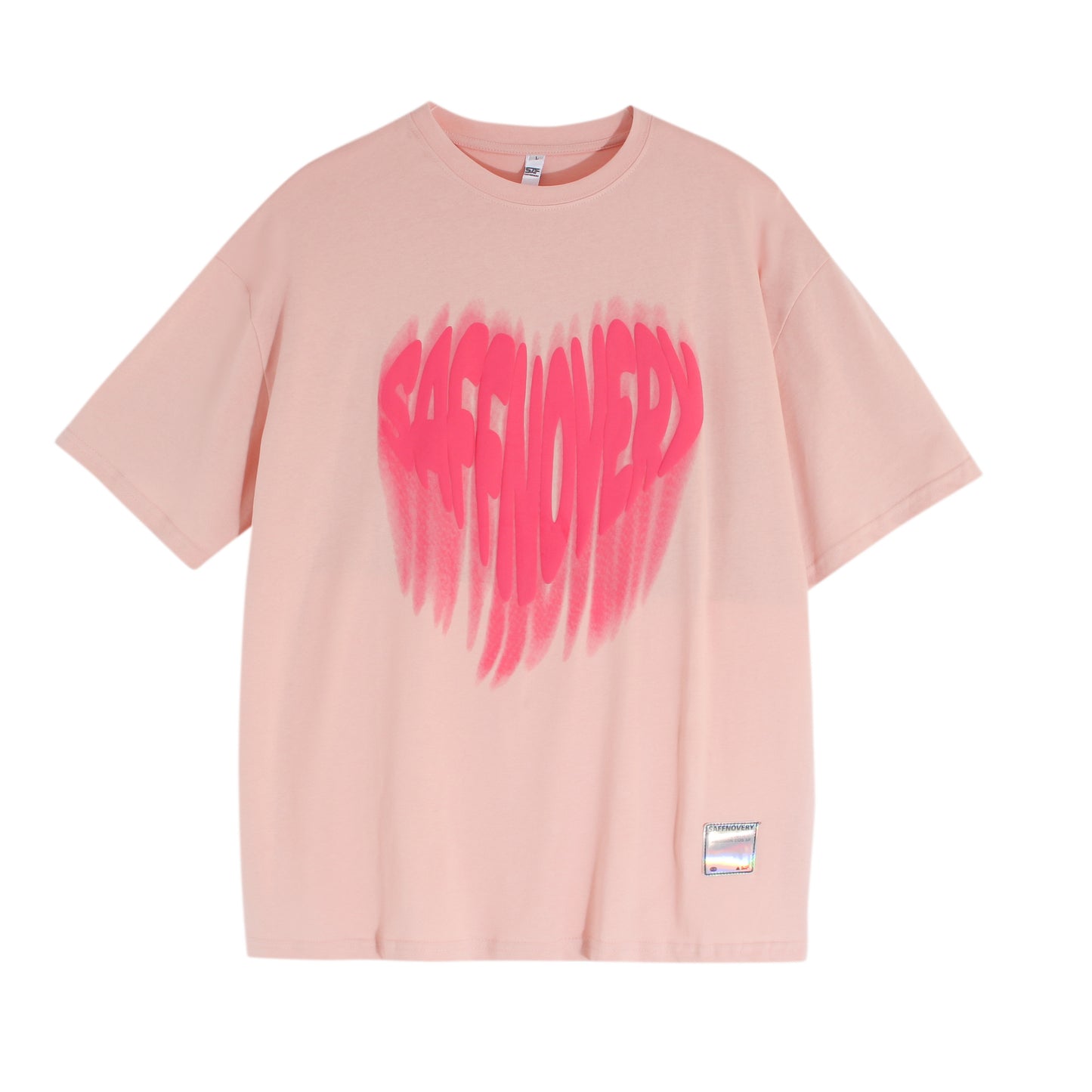 Hustle vintage t-shirt loose heart print short sleeve summer